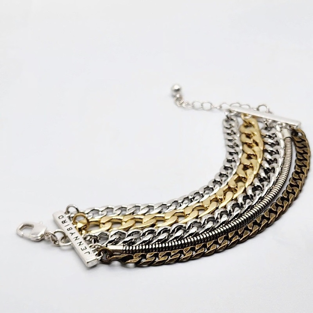 Jenny Bird Austin Chain Cuff Bracelet – Mixed Metal, Adjustable